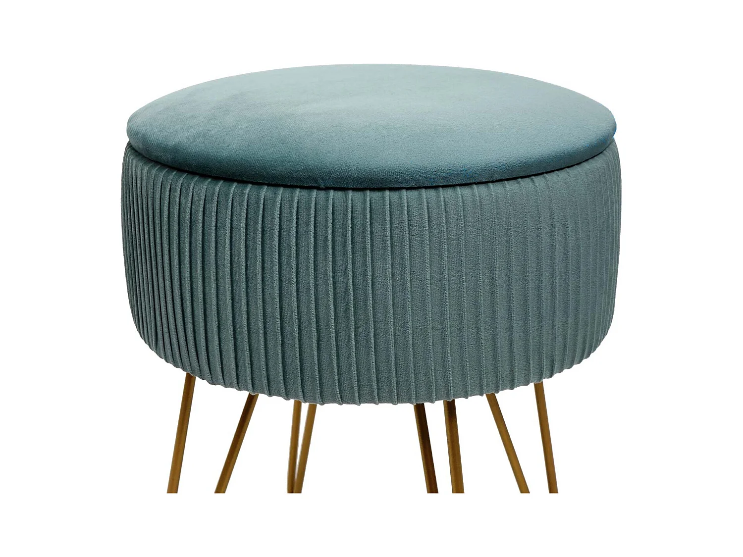 Taburete MCW-K47,  verde, marco dorado