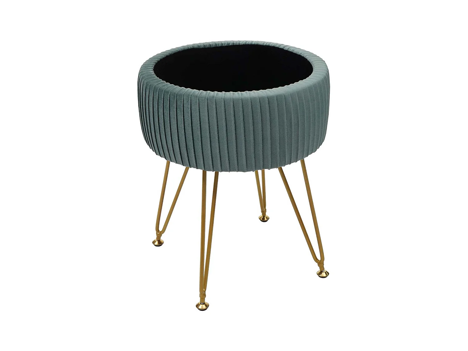 Taburete MCW-K47,  verde, marco dorado