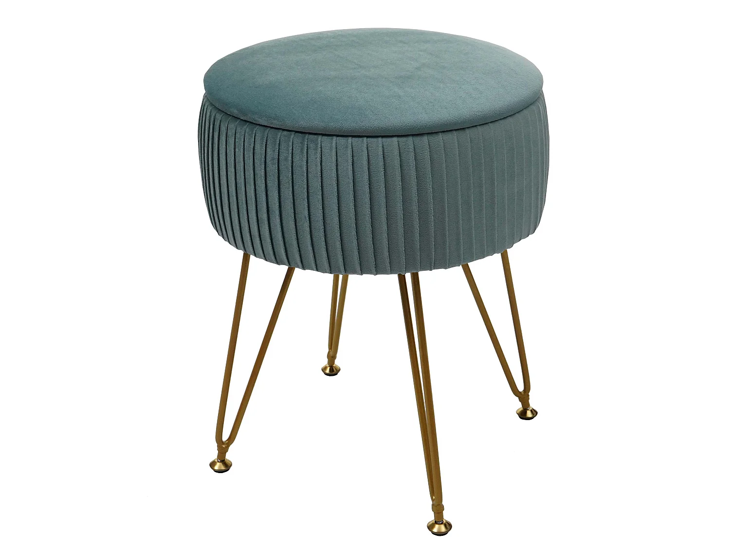 Stołek MCW-K47,  zielony, złota rama