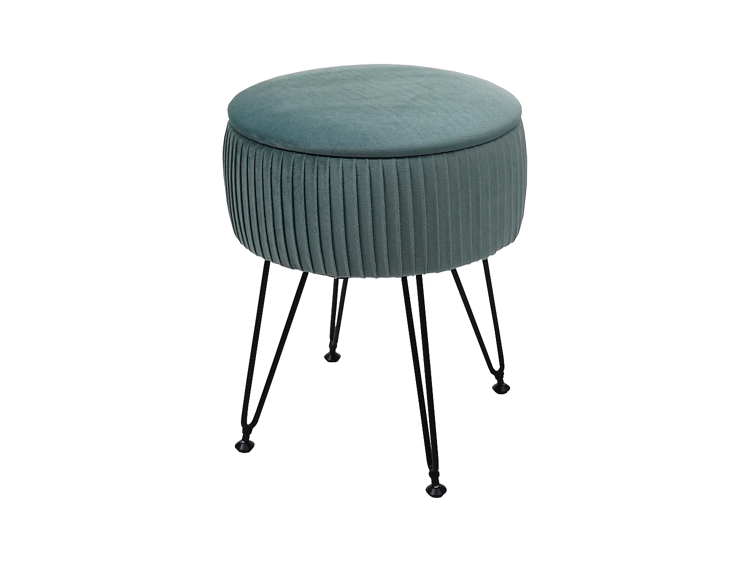 Pouf MCW-K47,  vert, piètement noir