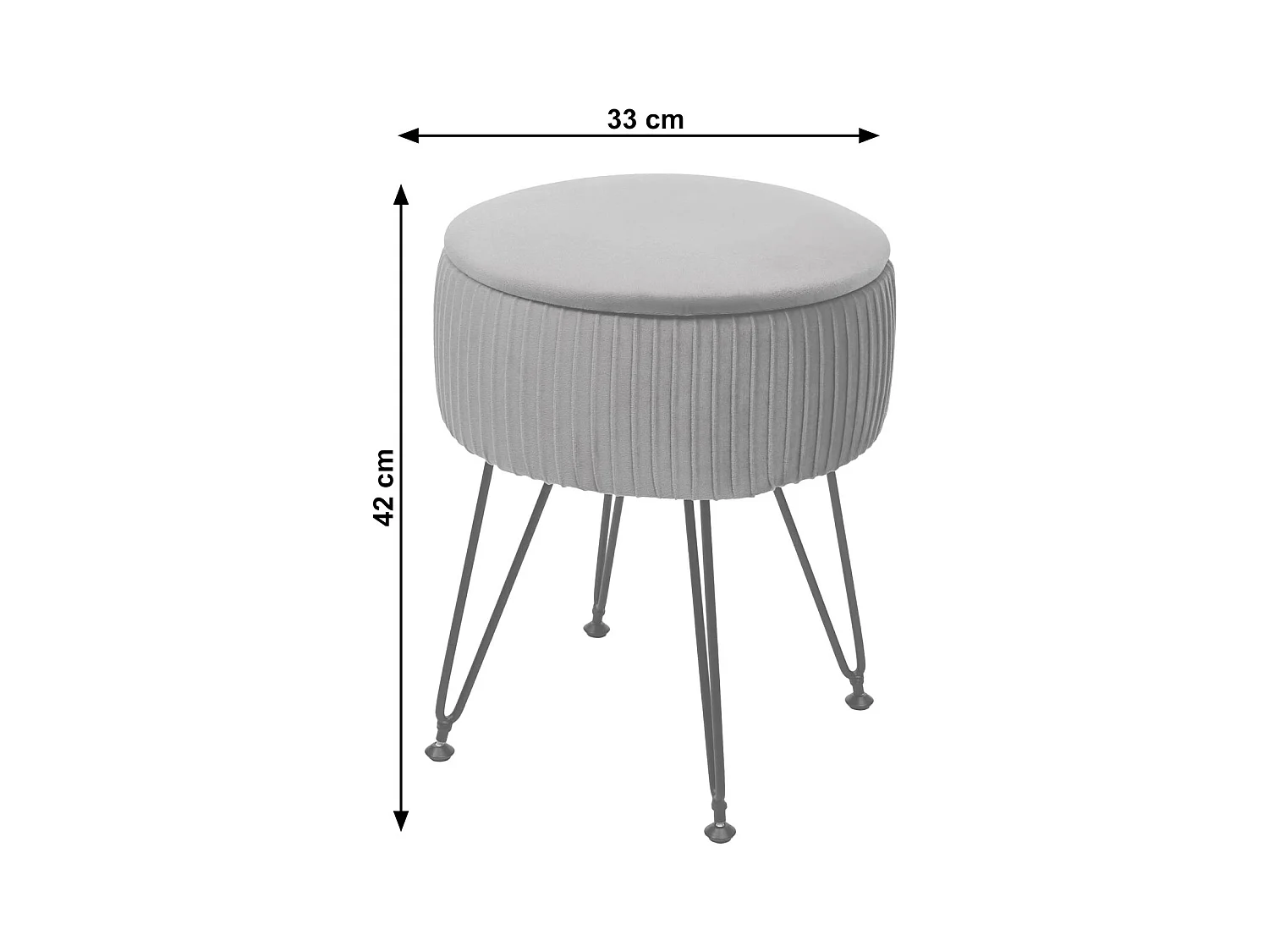 Pouf MCW-K47,  vert, piètement noir