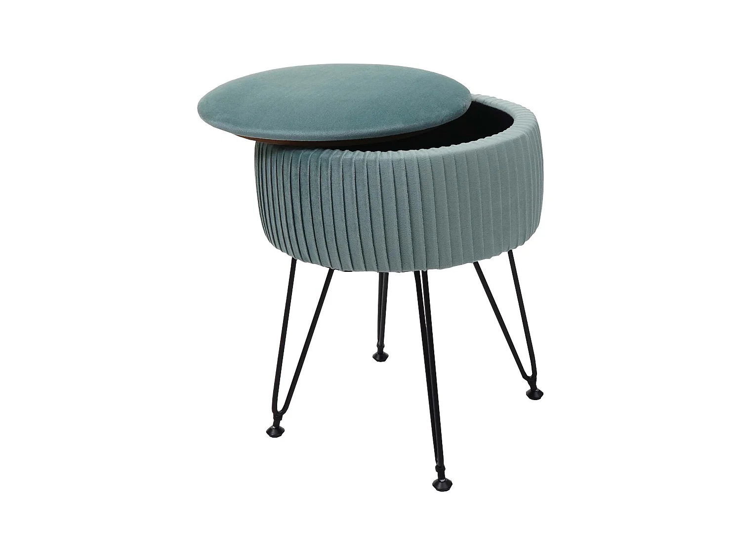 Pouf MCW-K47,  vert, piètement noir