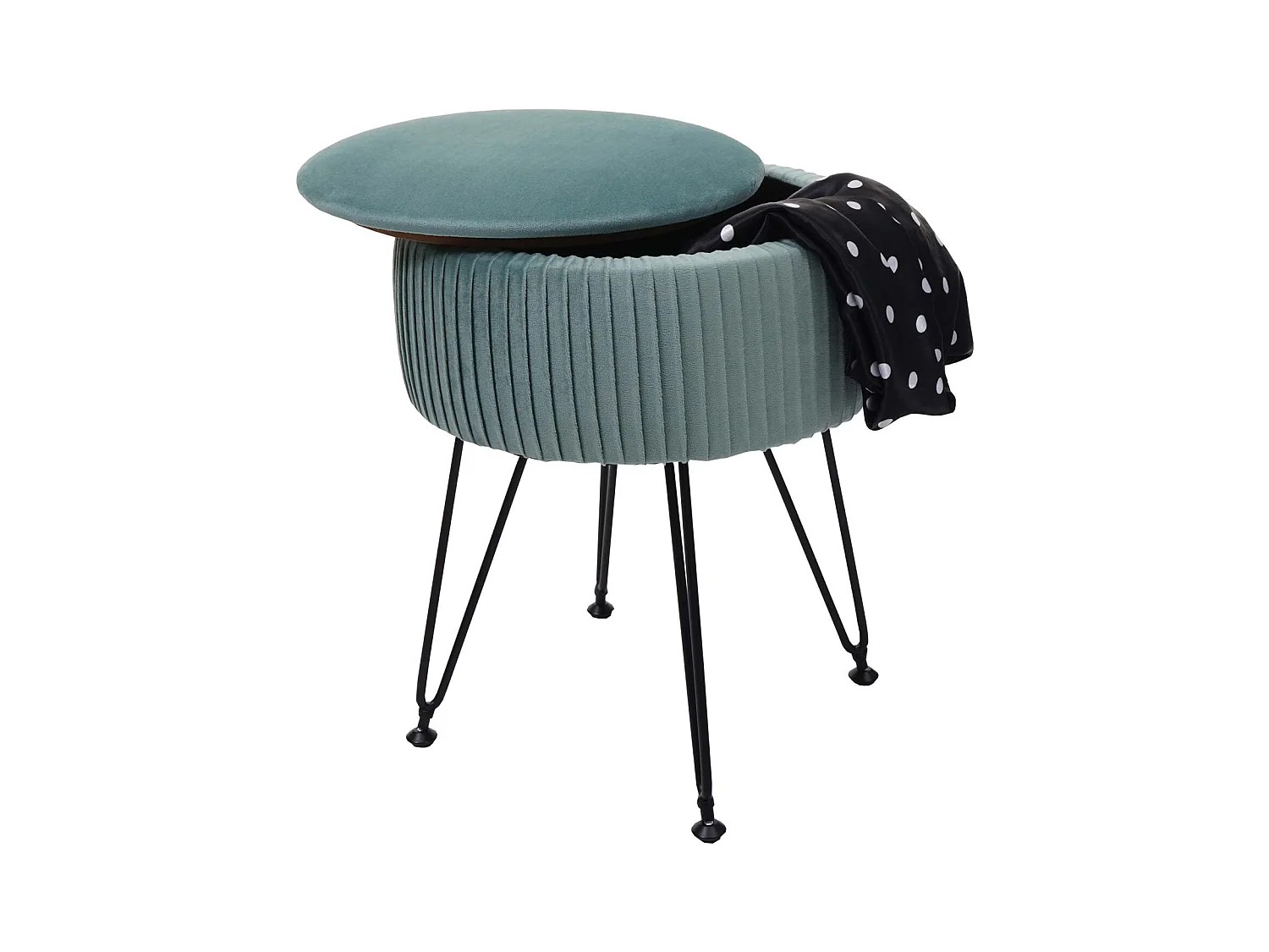 Pouf MCW-K47,  vert, piètement noir