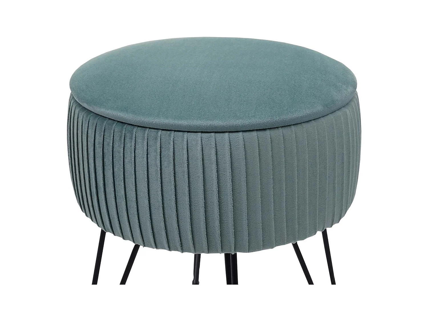 Pouf MCW-K47,  vert, piètement noir