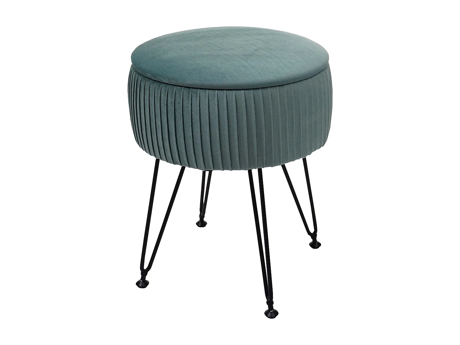 Pouf MCW-K47,  vert, piètement noir