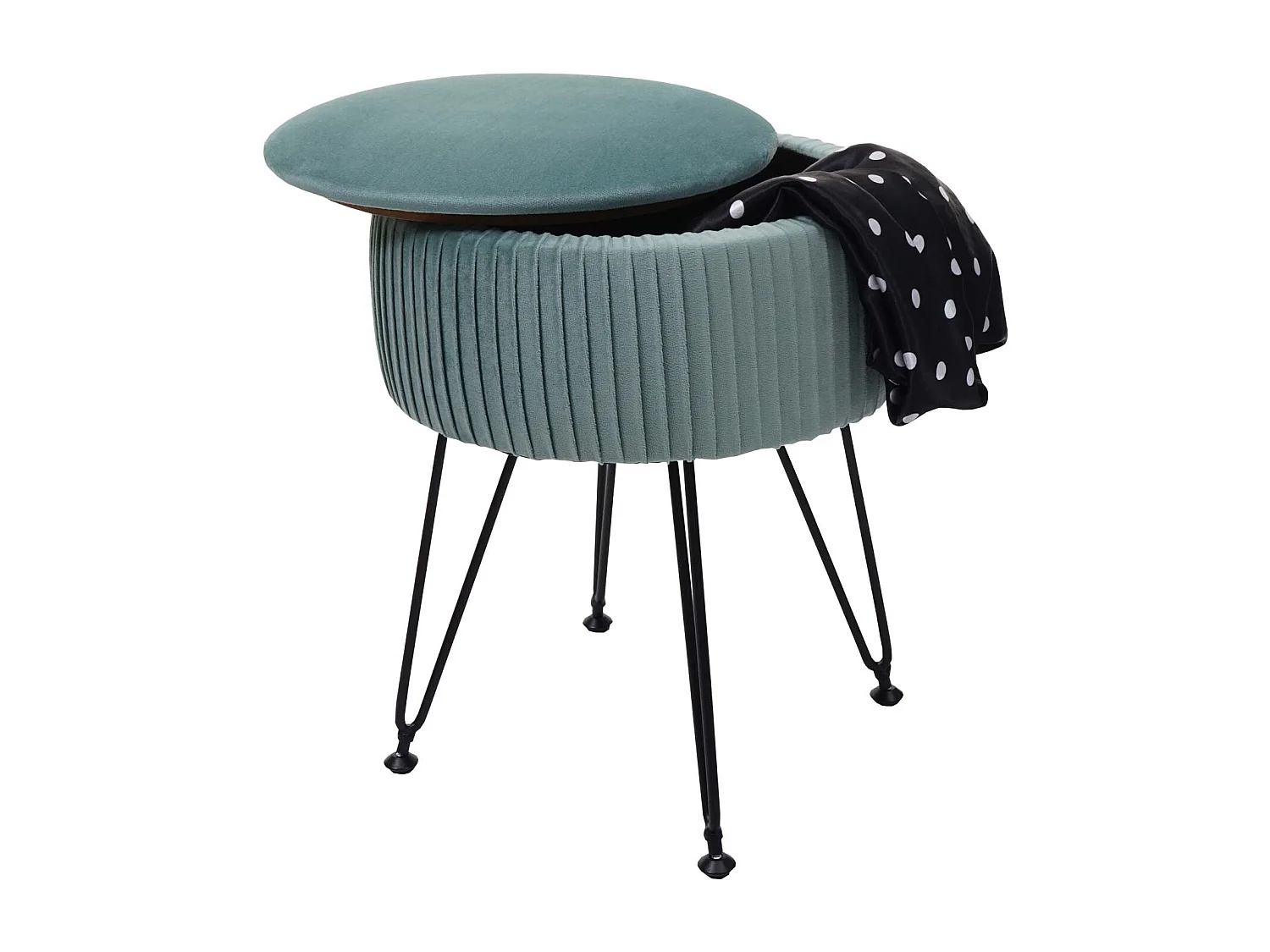 Pouf MCW-K47,  vert, piètement noir