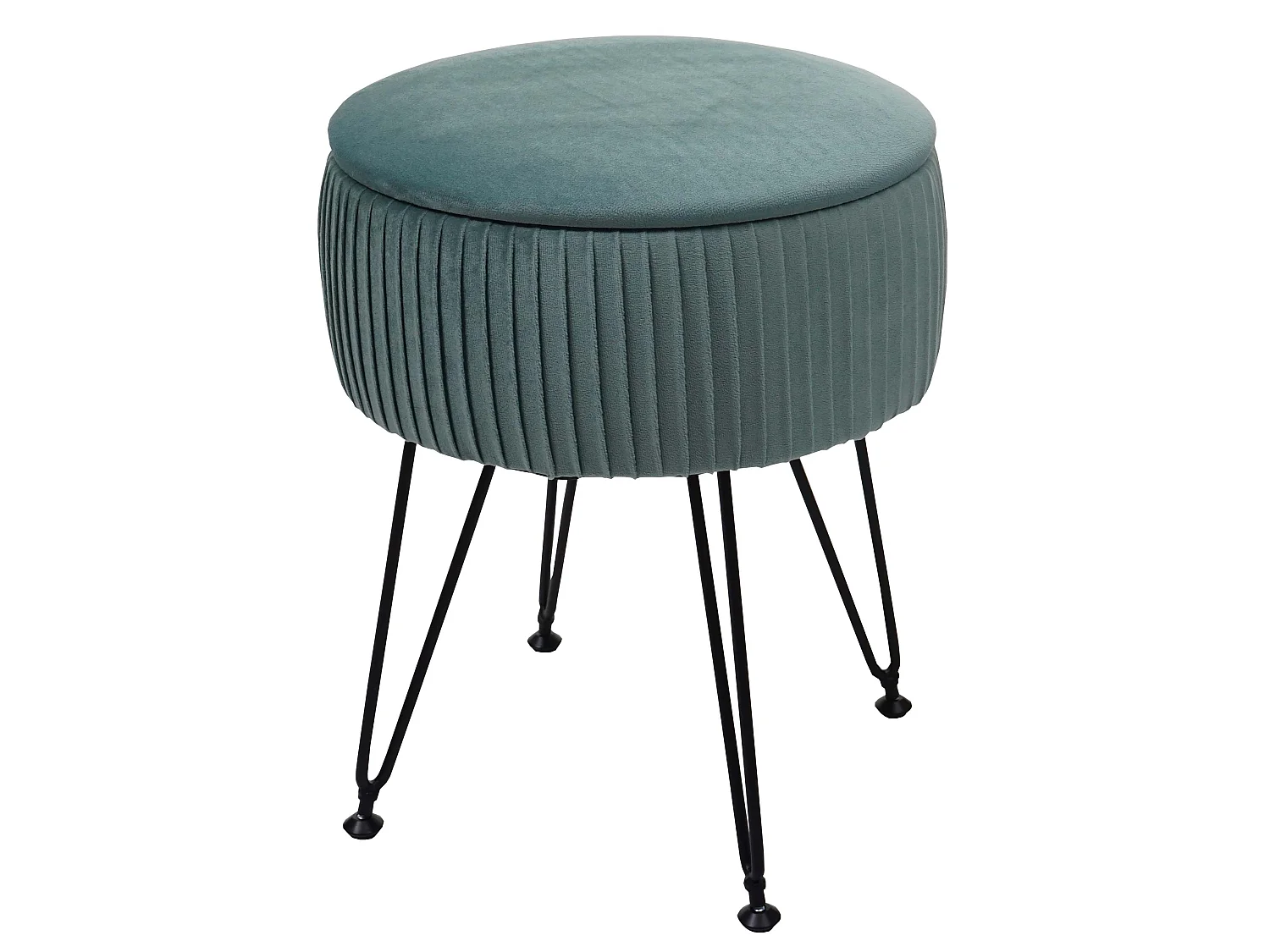 Pouf MCW-K47,  vert, piètement noir