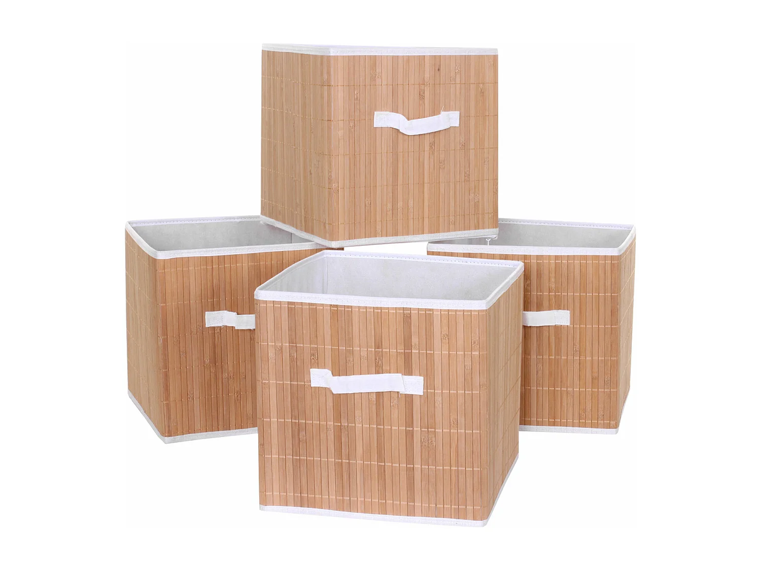 Caixa dobrável MCW-C21 (conjunto de 4),  cor natural