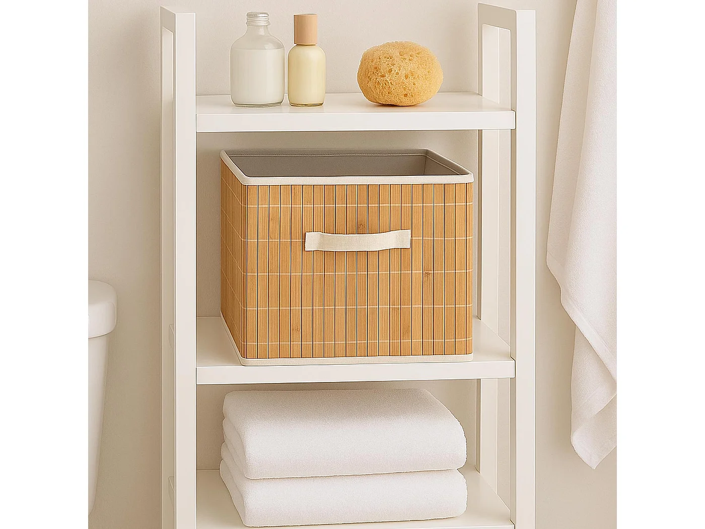 Caixa dobrável MCW-C21 (conjunto de 4),  cor natural