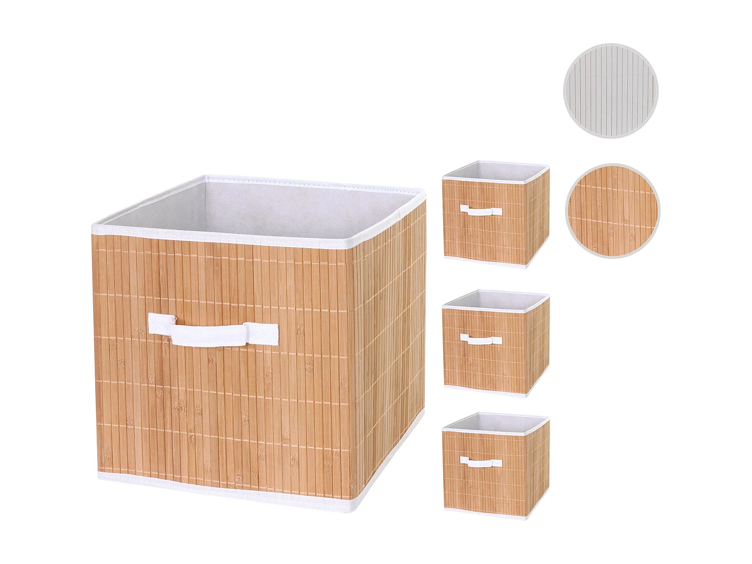 Caixa dobrável MCW-C21 (conjunto de 4),  cor natural