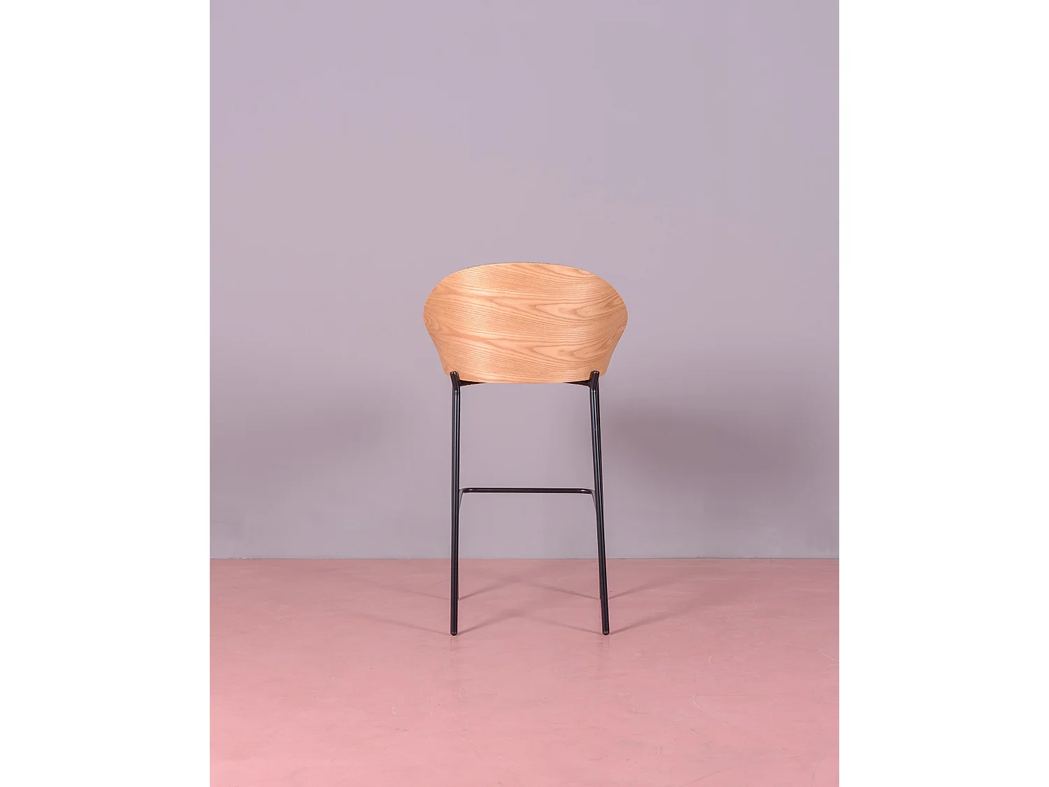 Tabouret nordique en bois de frêne et revêtement en coton - Earth - Gris