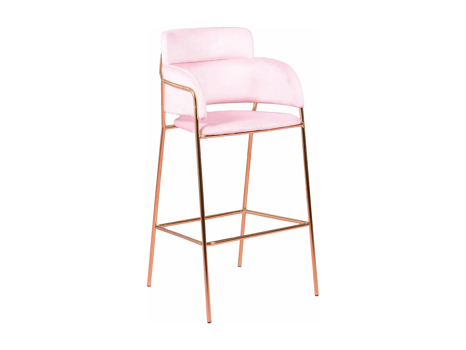 Designer kruk bekleed met fluweel en gouden poten - Cruiser - Roze