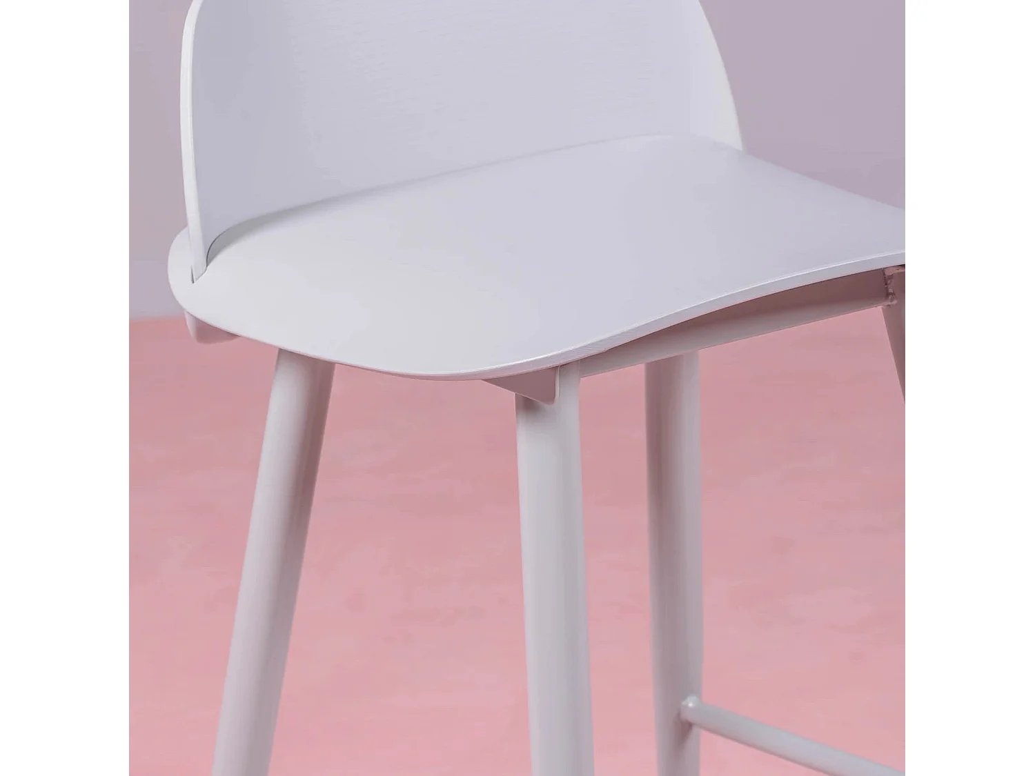 Taburete nórdico con respaldo (63cm) - Paris - Gris