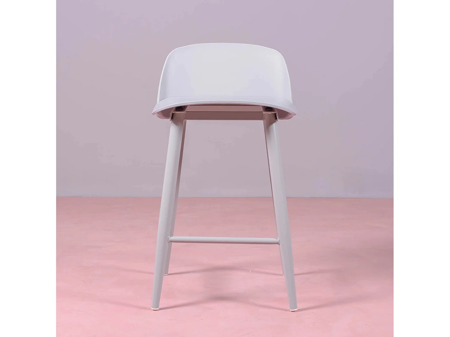 Nordischer Hocker mit Rückenlehne (63 cm) - Paris - Grau