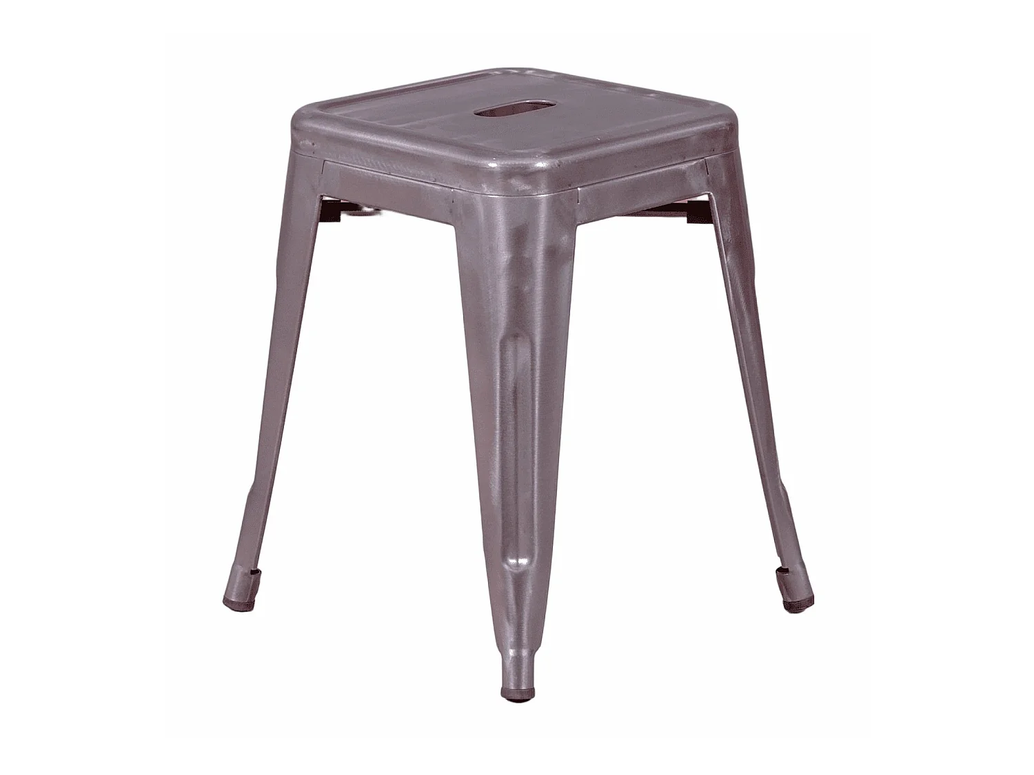 Tabouret bas industriel en acier métallisé (45cm) - Bistro - Métal