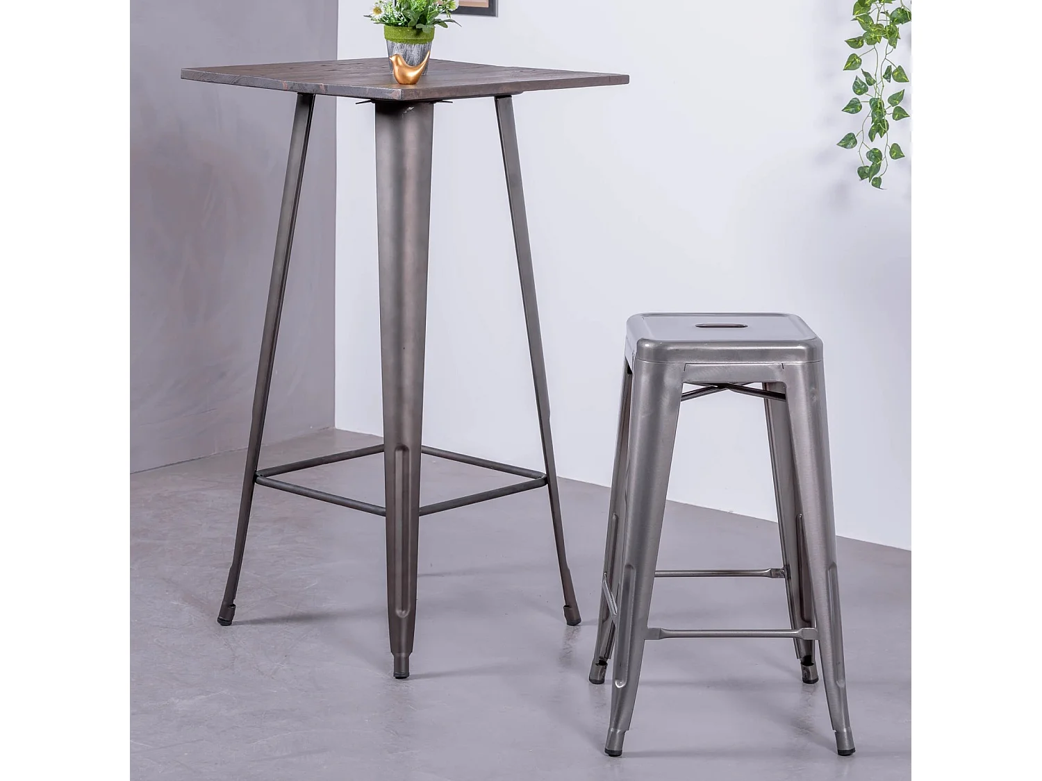 Tabouret empilable en acier métal (68cm) - Bistro - Métal