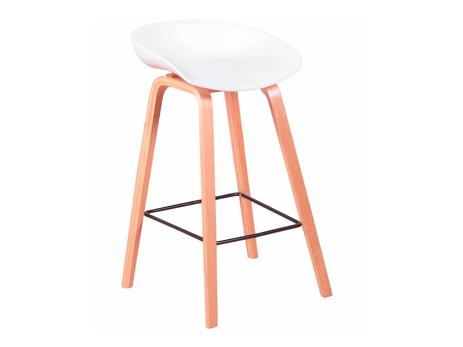 Tabouret nordique pieds en bois de hêtre (63cm) - Daxer - Blanc