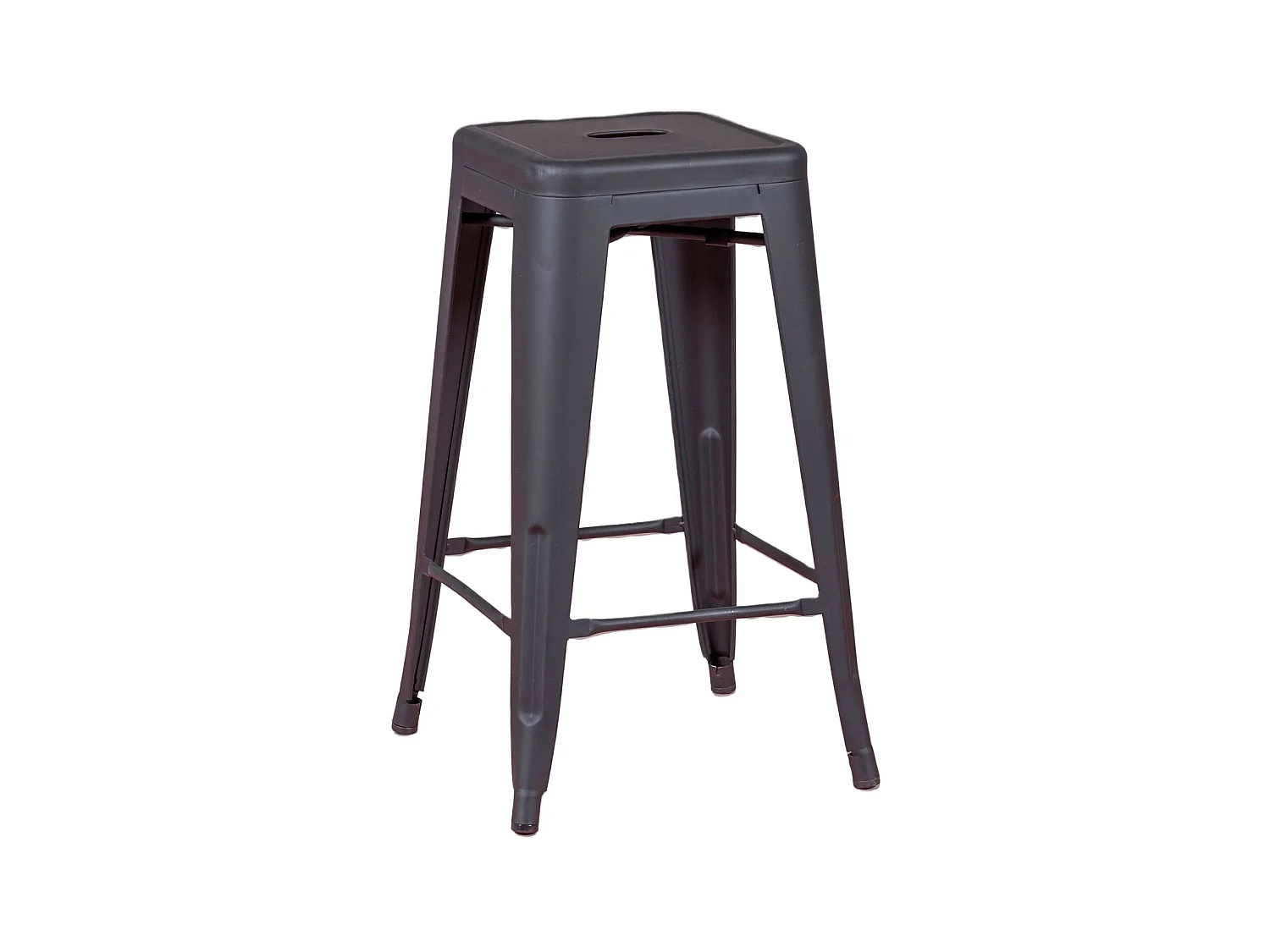 Tabouret empilable en acier métal (68cm) - Bistro - Noir