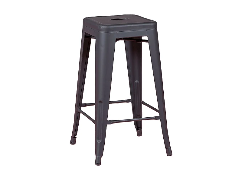 Tabouret empilable en acier métal (68cm) - Bistro - Noir
