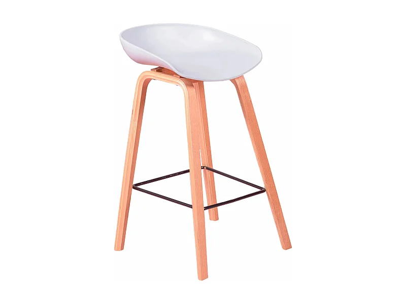 Scandinavische kruk met beukenhouten poten (63cm) - Daxer - Lichtgrijs