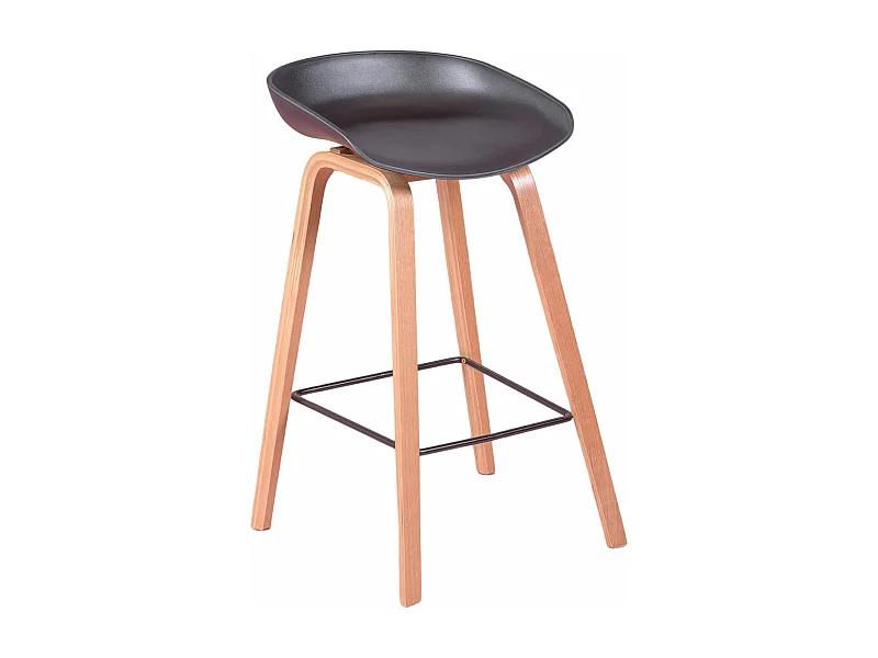 Scandinavische kruk met beukenhouten poten (63cm) - Daxer - Zwart