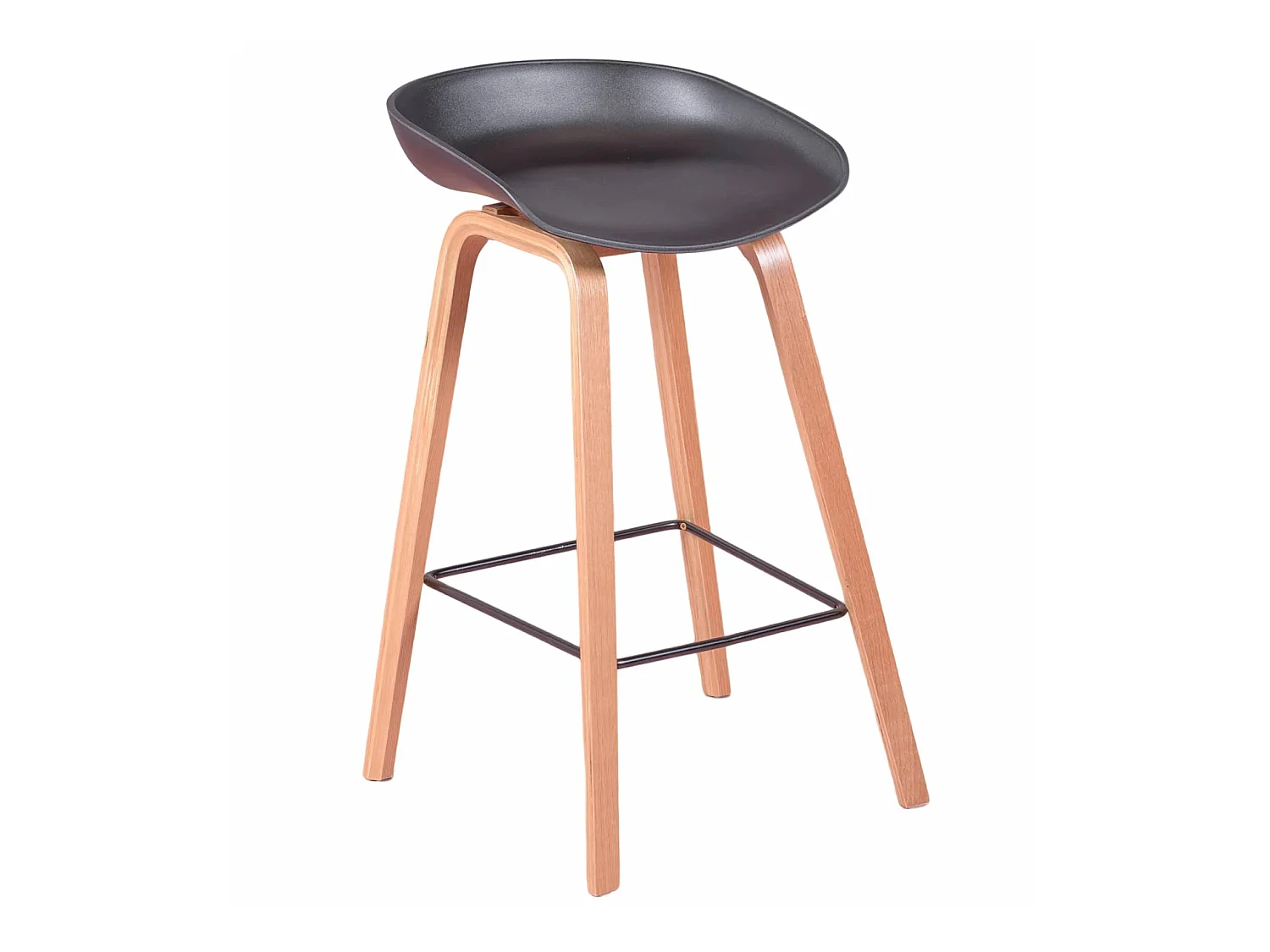 Tabouret nordique pieds en bois de hêtre (63cm) - Daxer - Noir