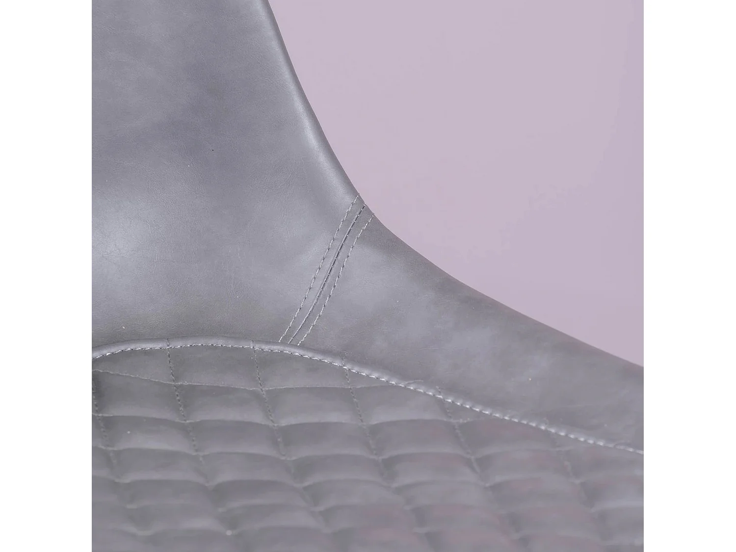 Sgabello regolabile con schienale rivestito in similpelle - Brandon - Grigio