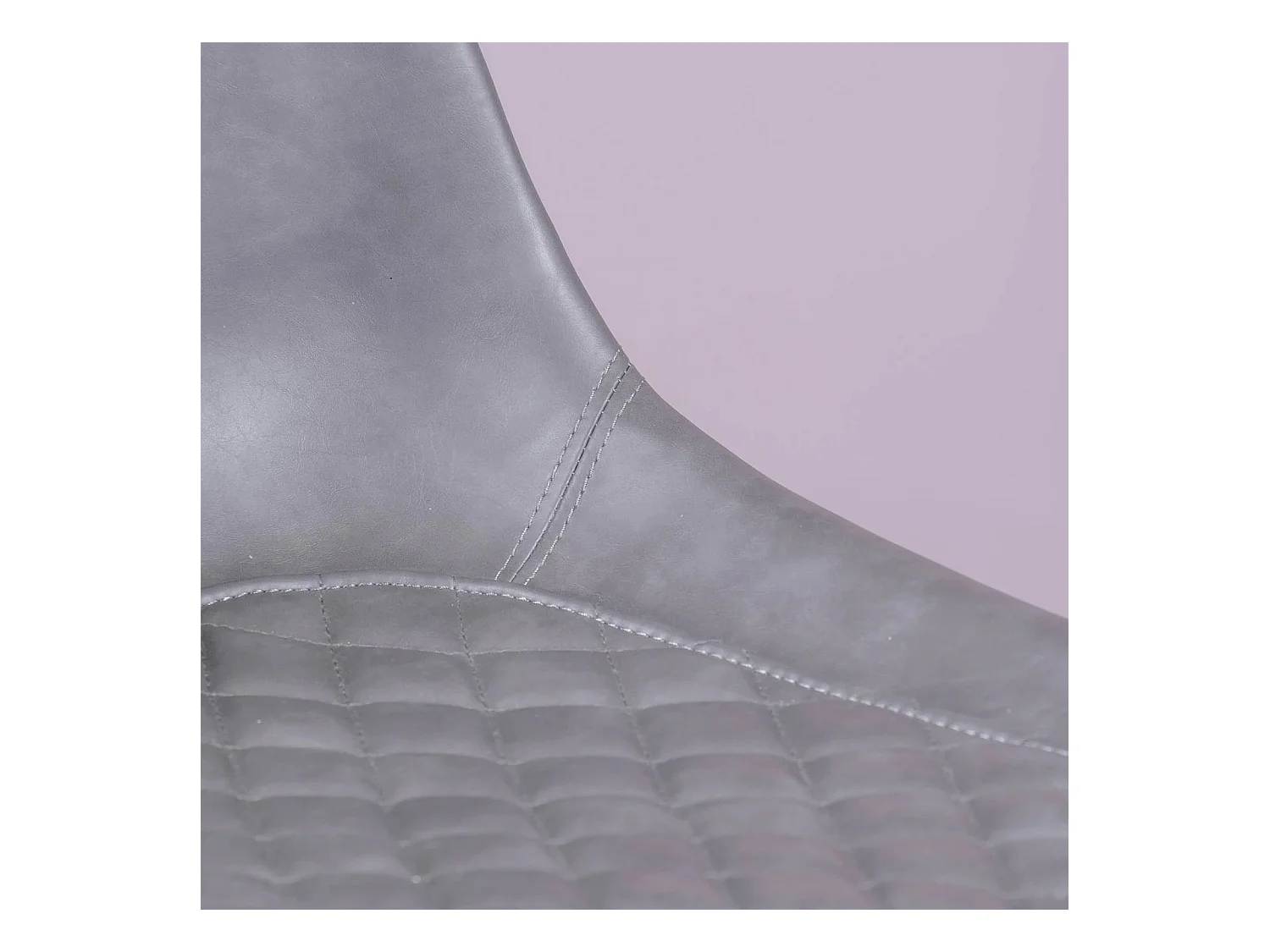 Verstelbare kruk met rugleuning bekleed met kunstleer - Brandon - Grijs