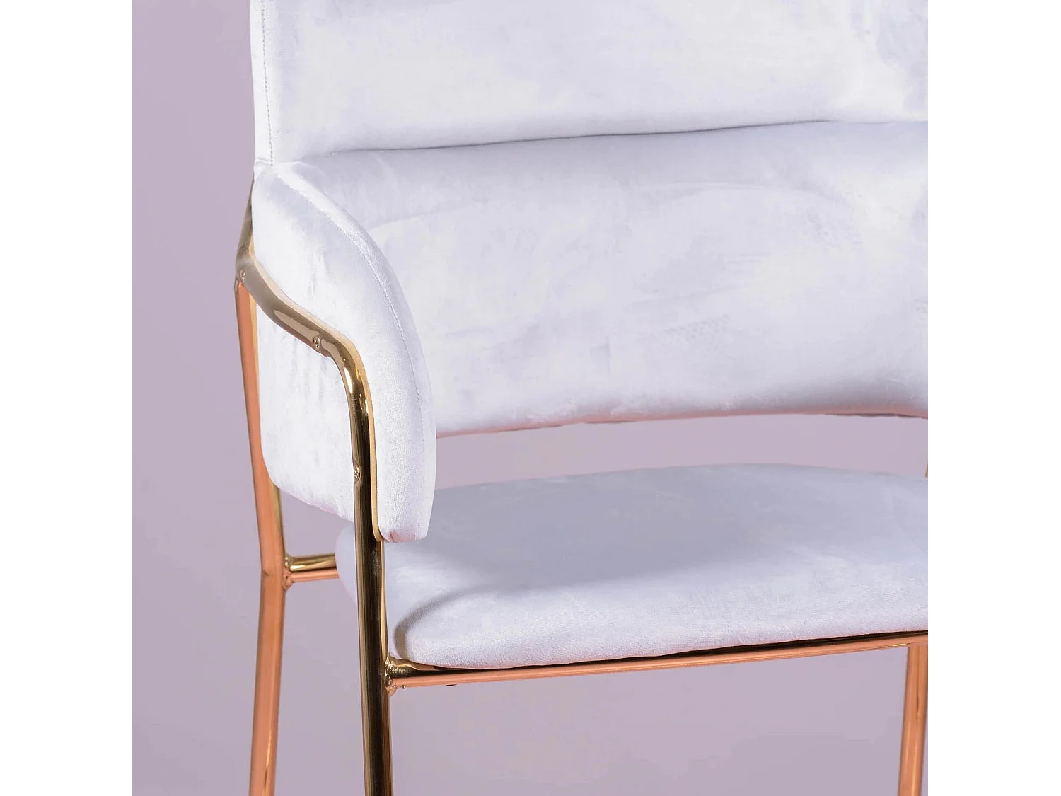 Sgabello di design rivestito in velluto e gambe dorate - Cruiser - Grigio