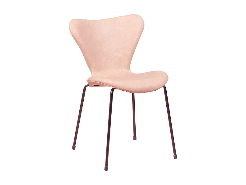 Vintage-Stuhl mit abgenutztem Kunstlederbezug - Seven - Beige