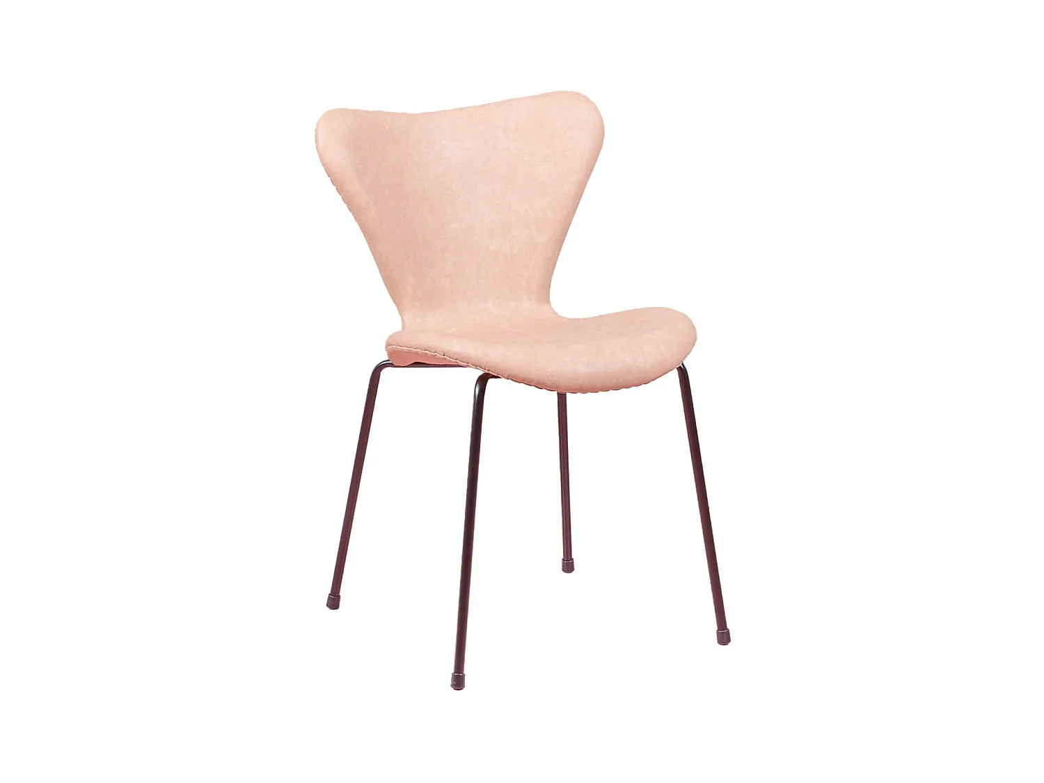 Chaise vintage tapissée de similicuir usé - Seven - Beige