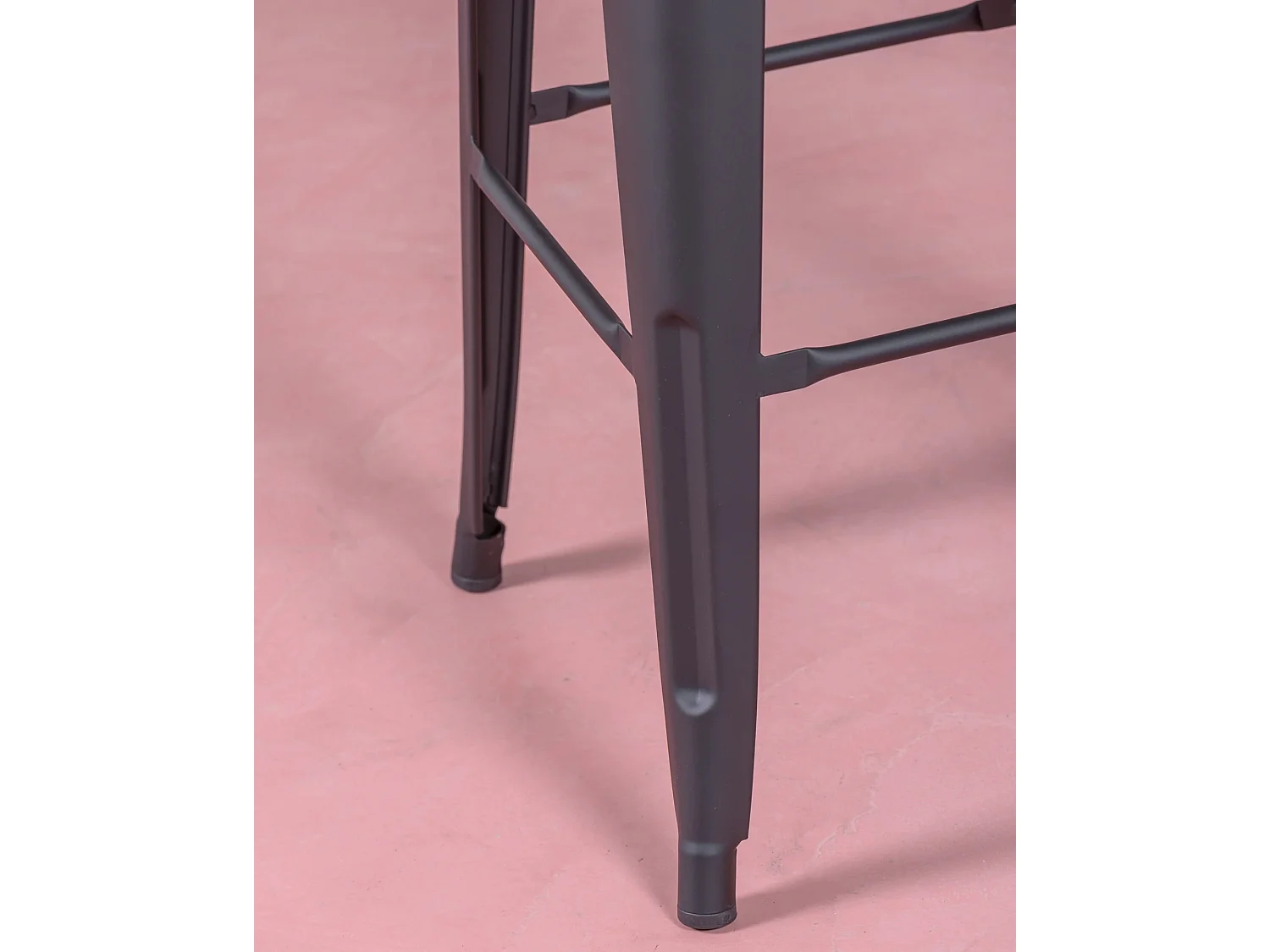 Sgabello in metallo in acciaio laccato (76 cm) - Bistro - Nero