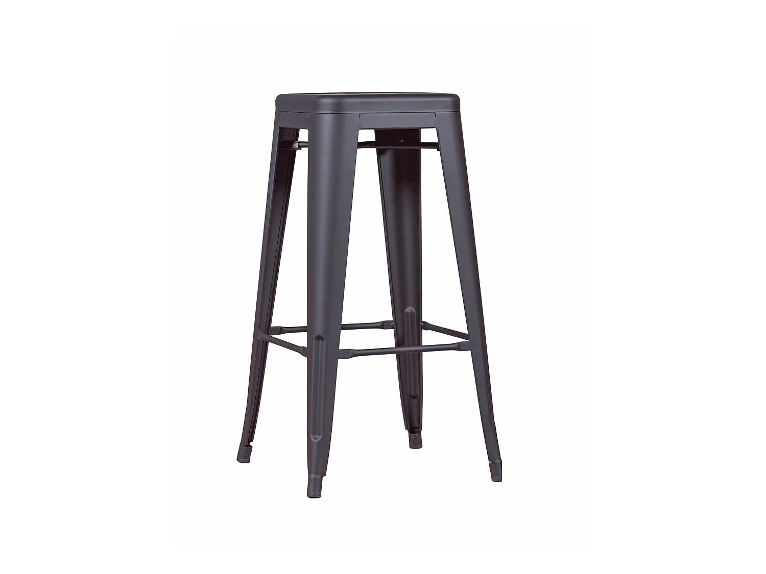 Metalen kruk in gelakt staal (76cm) - Bistro - Zwart