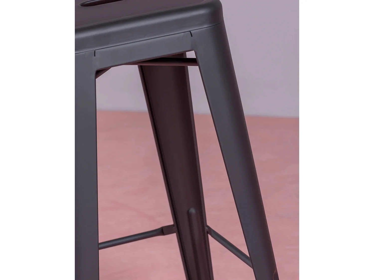 Tabouret métal en acier laqué (76cm) - Bistro - Noir