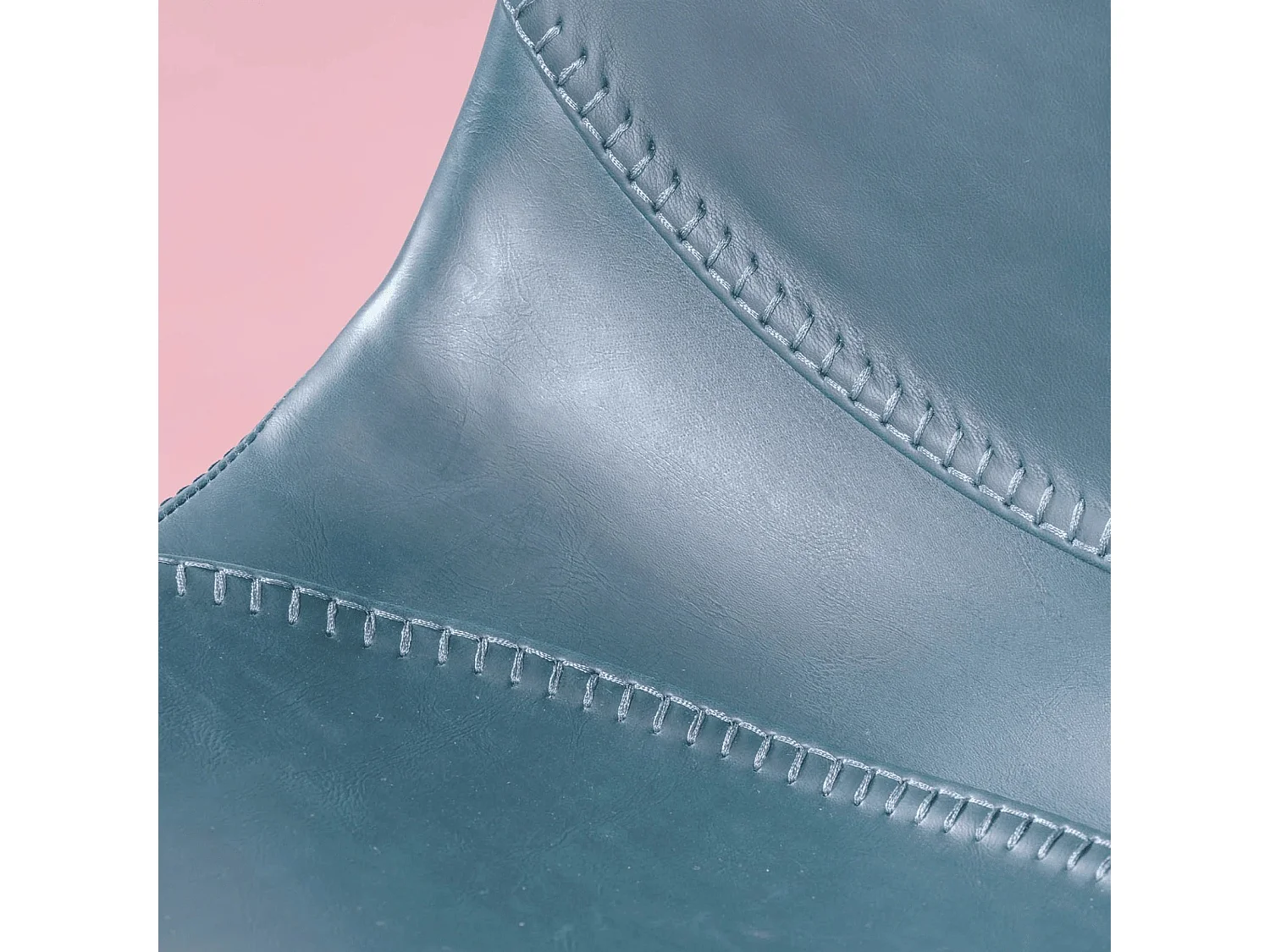 Chaise industrielle vintage tapissée en simili cuir - City - Bleu verdatre