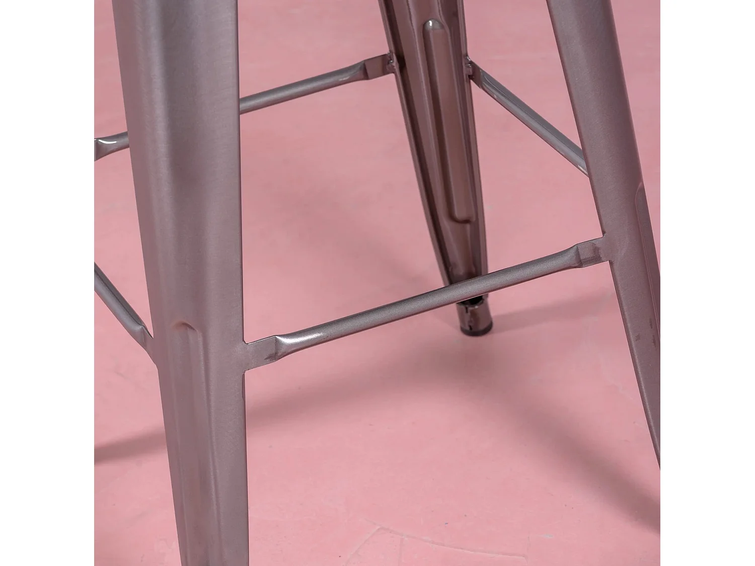 Tabouret industriel empilable en acier métallisé (76cm) - Bistro - Métal