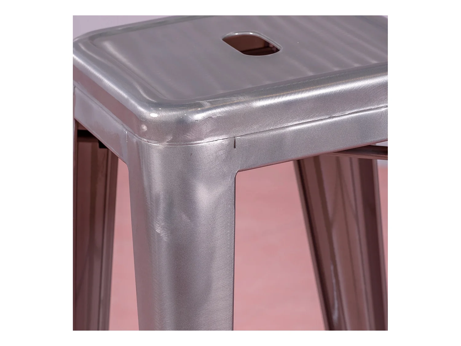 Industriële stapelbare gemetalliseerde stalen kruk (76cm) - Bistro - Metaal
