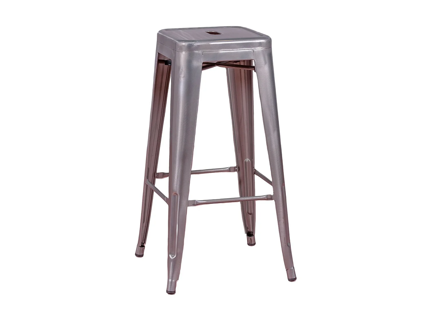 Tabouret industriel empilable en acier métallisé (76cm) - Bistro - Métal