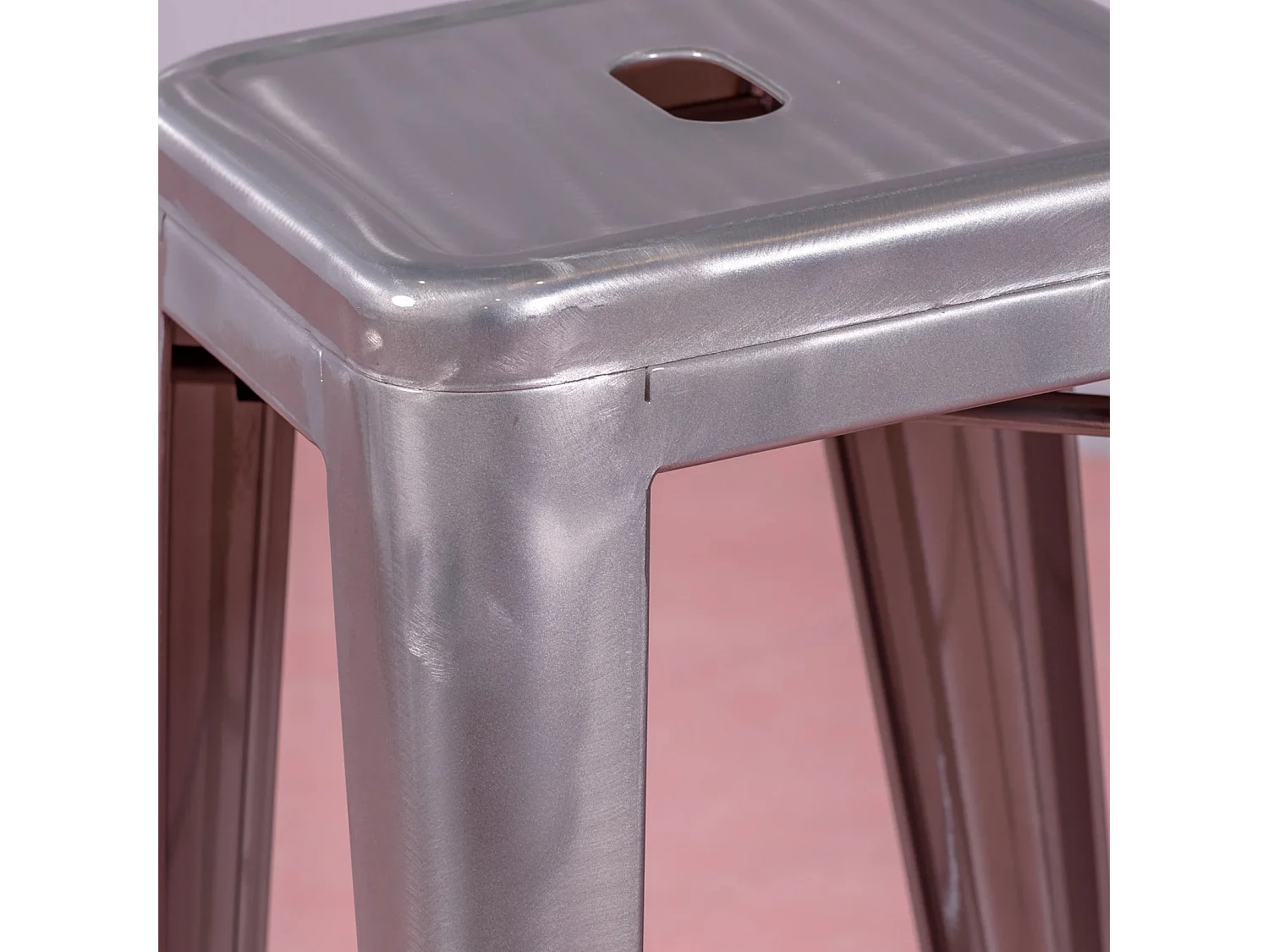 Tabouret industriel empilable en acier métallisé (76cm) - Bistro - Métal