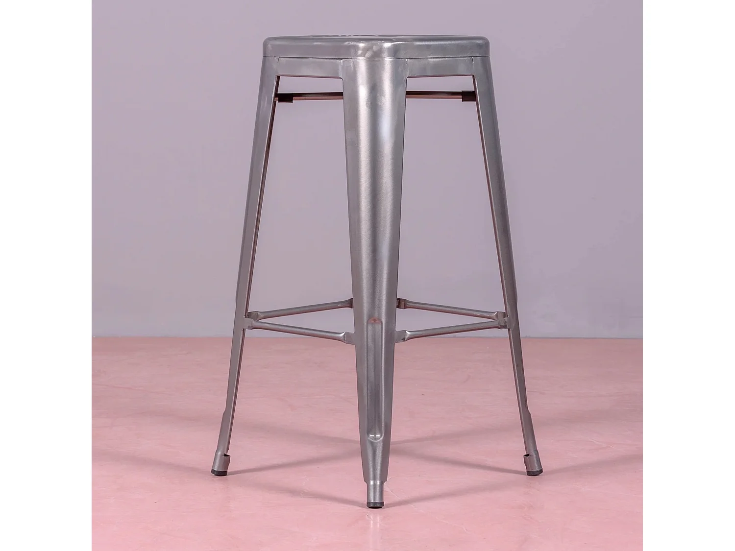 Tabouret industriel empilable en acier métallisé (76cm) - Bistro - Métal