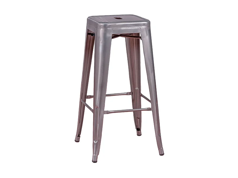 Tabouret industriel empilable en acier métallisé (76cm) - Bistro - Métal