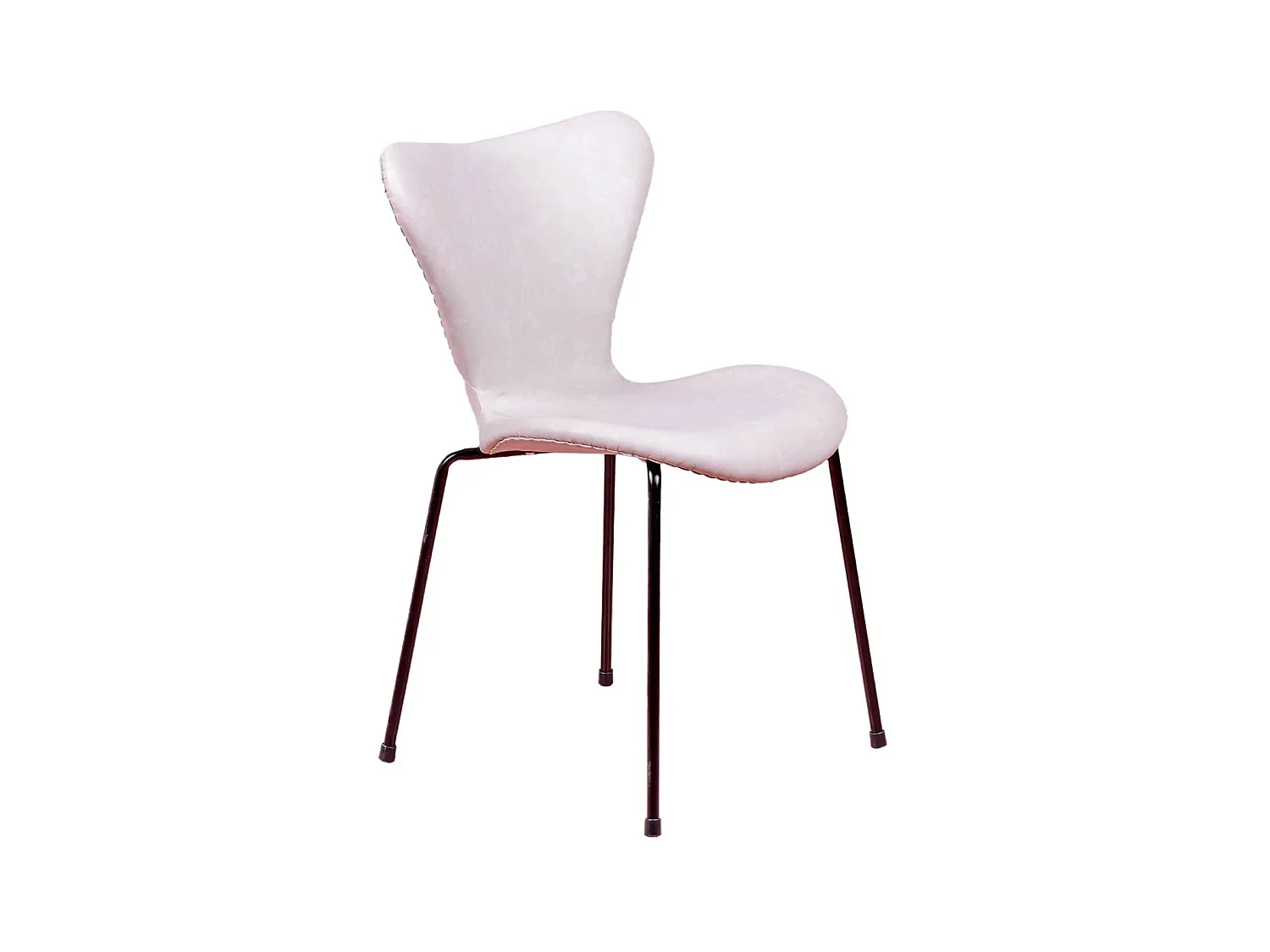 Chaise vintage tapissée de similicuir usé - Seven - Gris