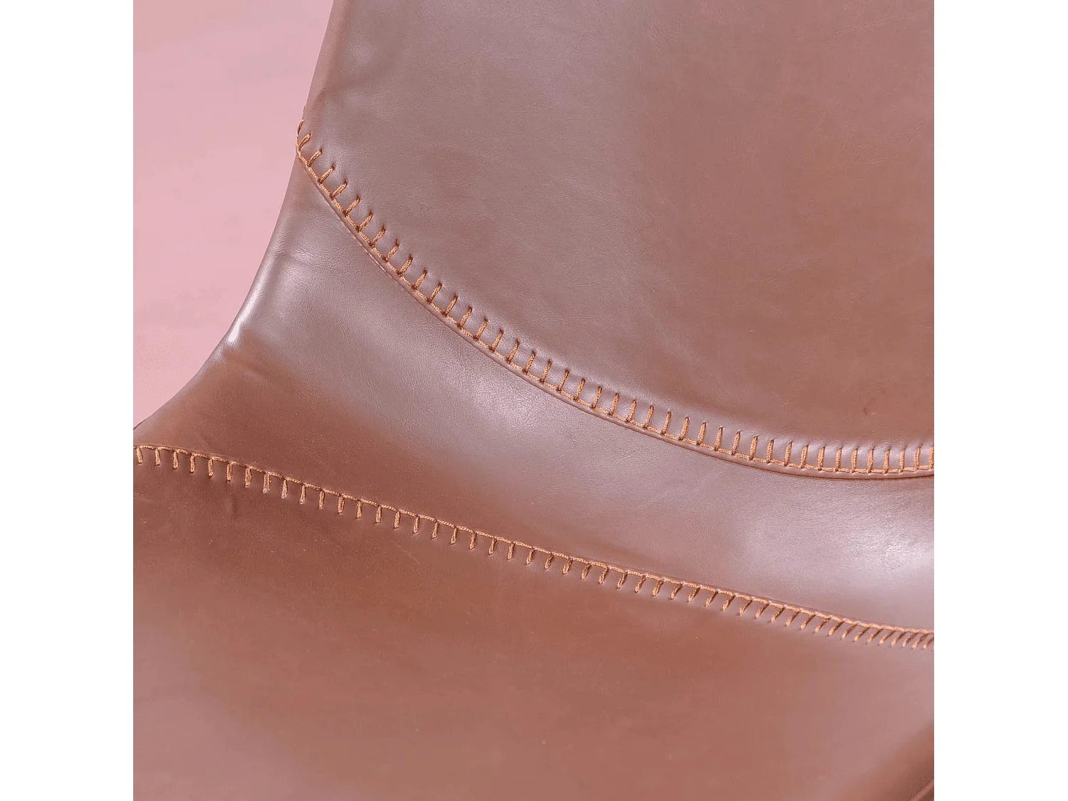 Vintage industriële stoel bekleed met kunstleer - City - Bruin