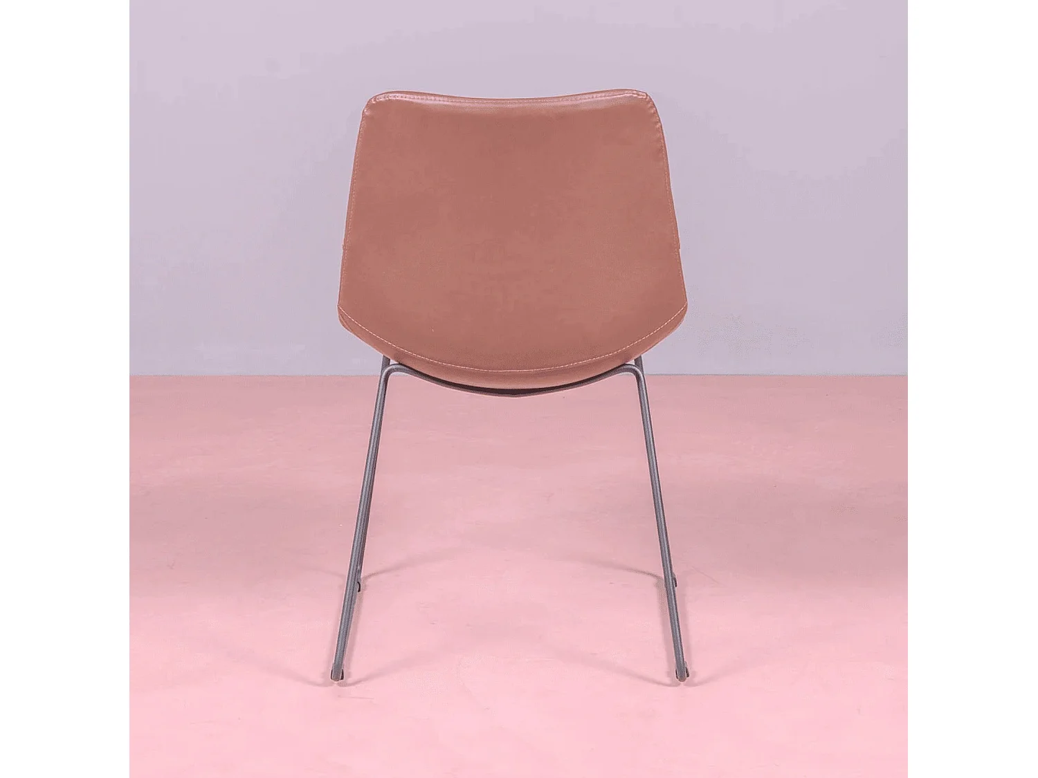 Vintage industriële stoel bekleed met kunstleer - City - Bruin