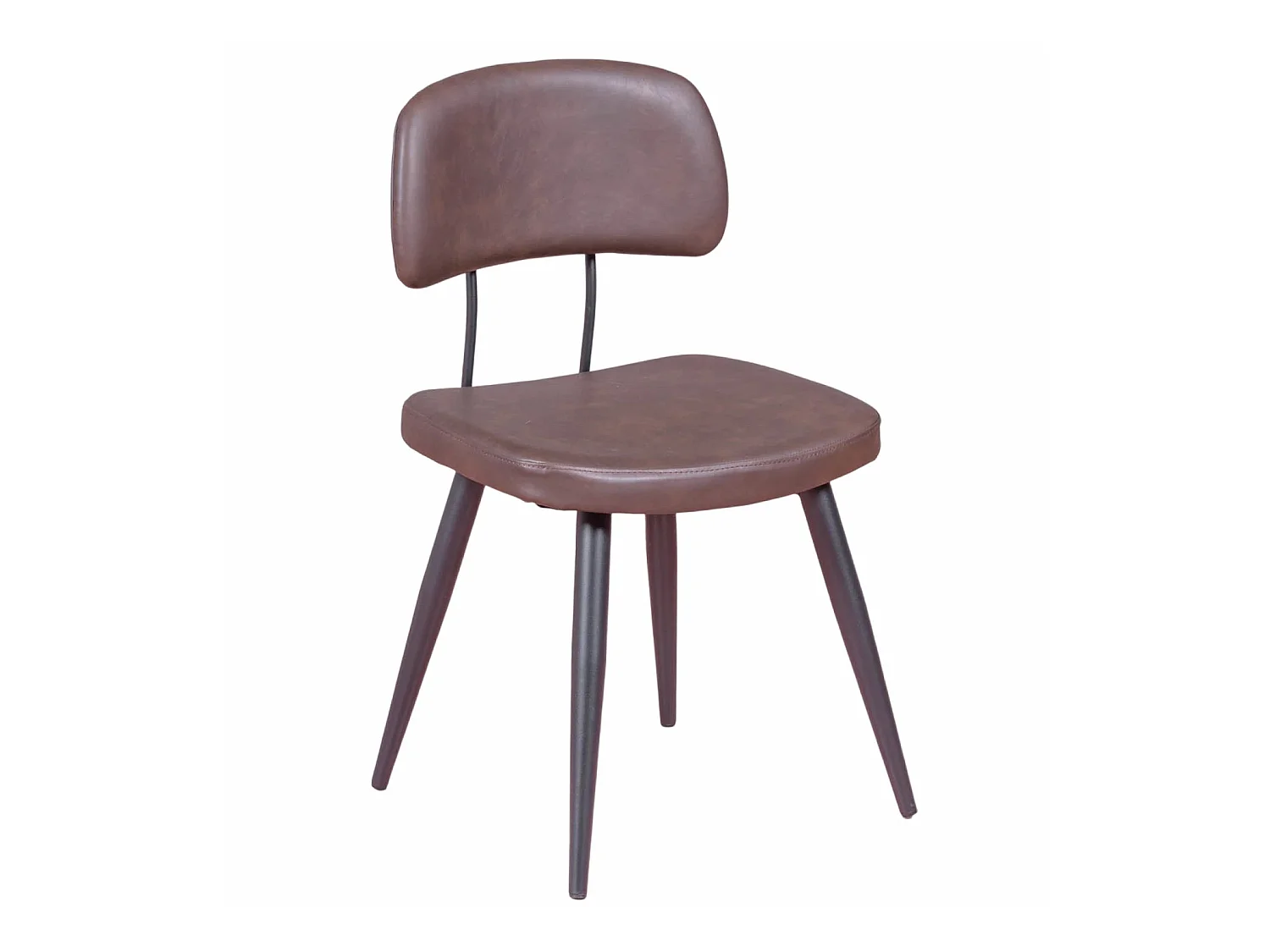 Retro industriële stoel bekleed met kunstleer - Copine - Bruin