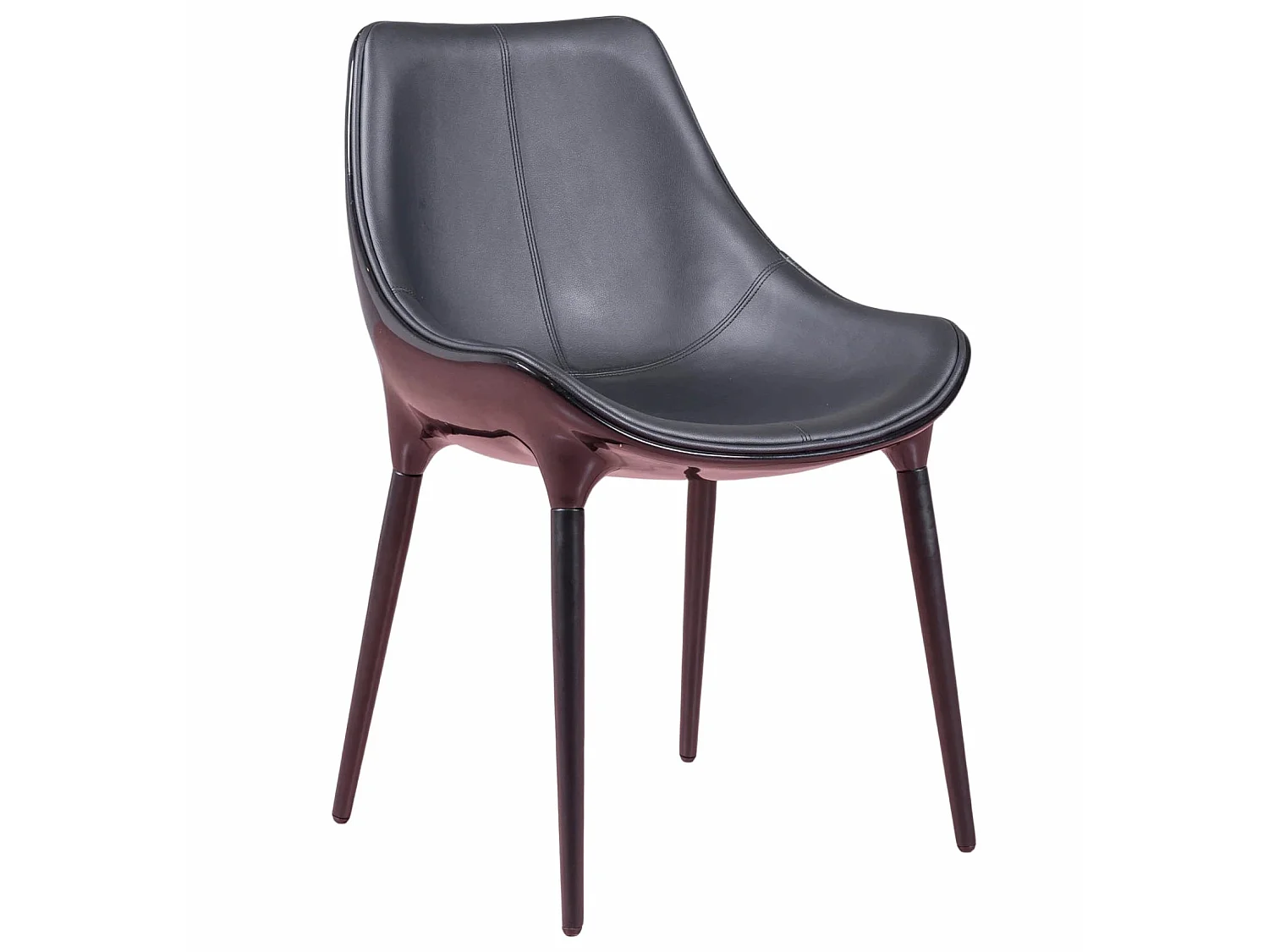 Moderner Designstuhl mit Kunstlederbezug - Olaan - Schwarz