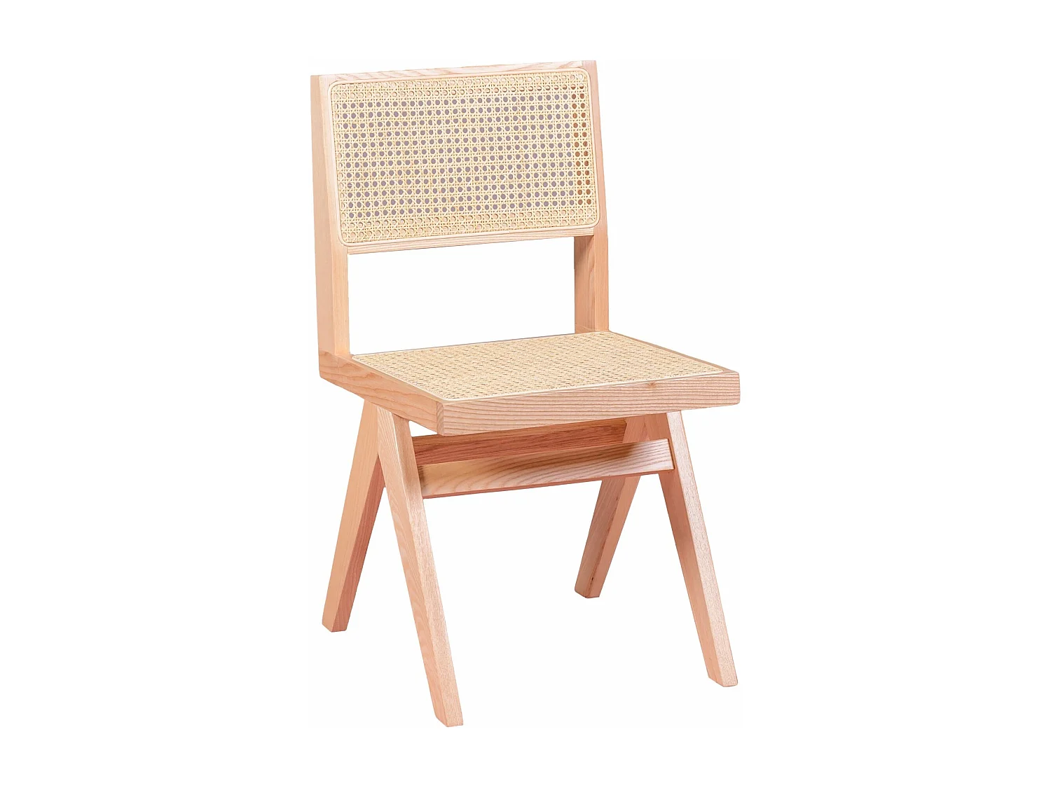 Silla cásica en rattan natural y madera de fresno - Compass - Fresno Natural