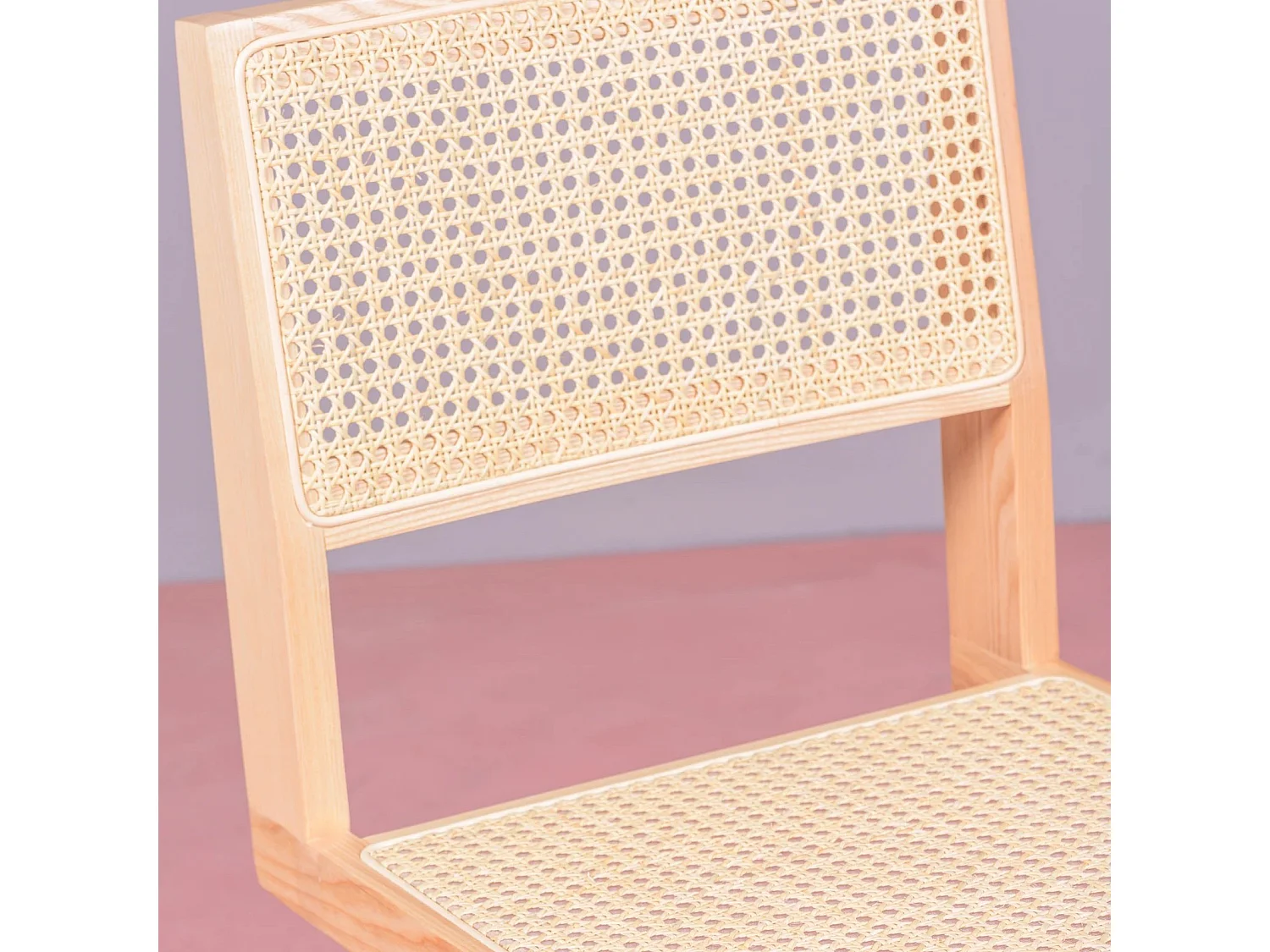 Silla cásica en rattan natural y madera de fresno - Compass - Fresno Natural