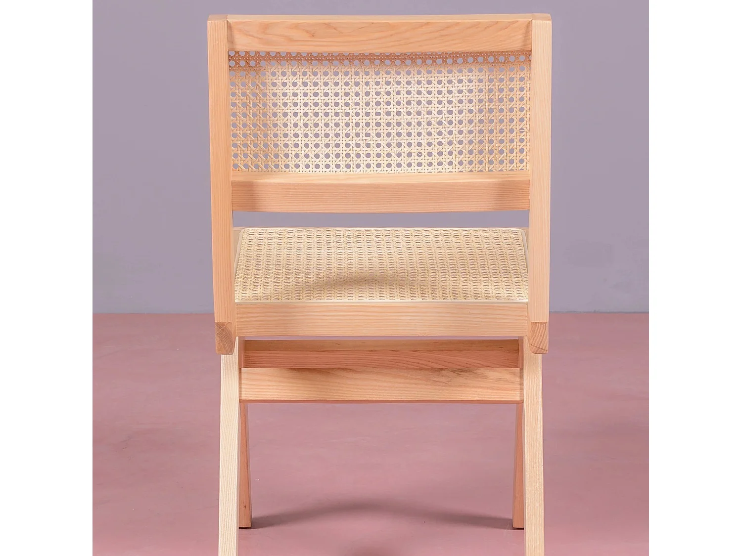 Chaise classique en rotin naturel et bois de frêne - Compass - Frêne naturel