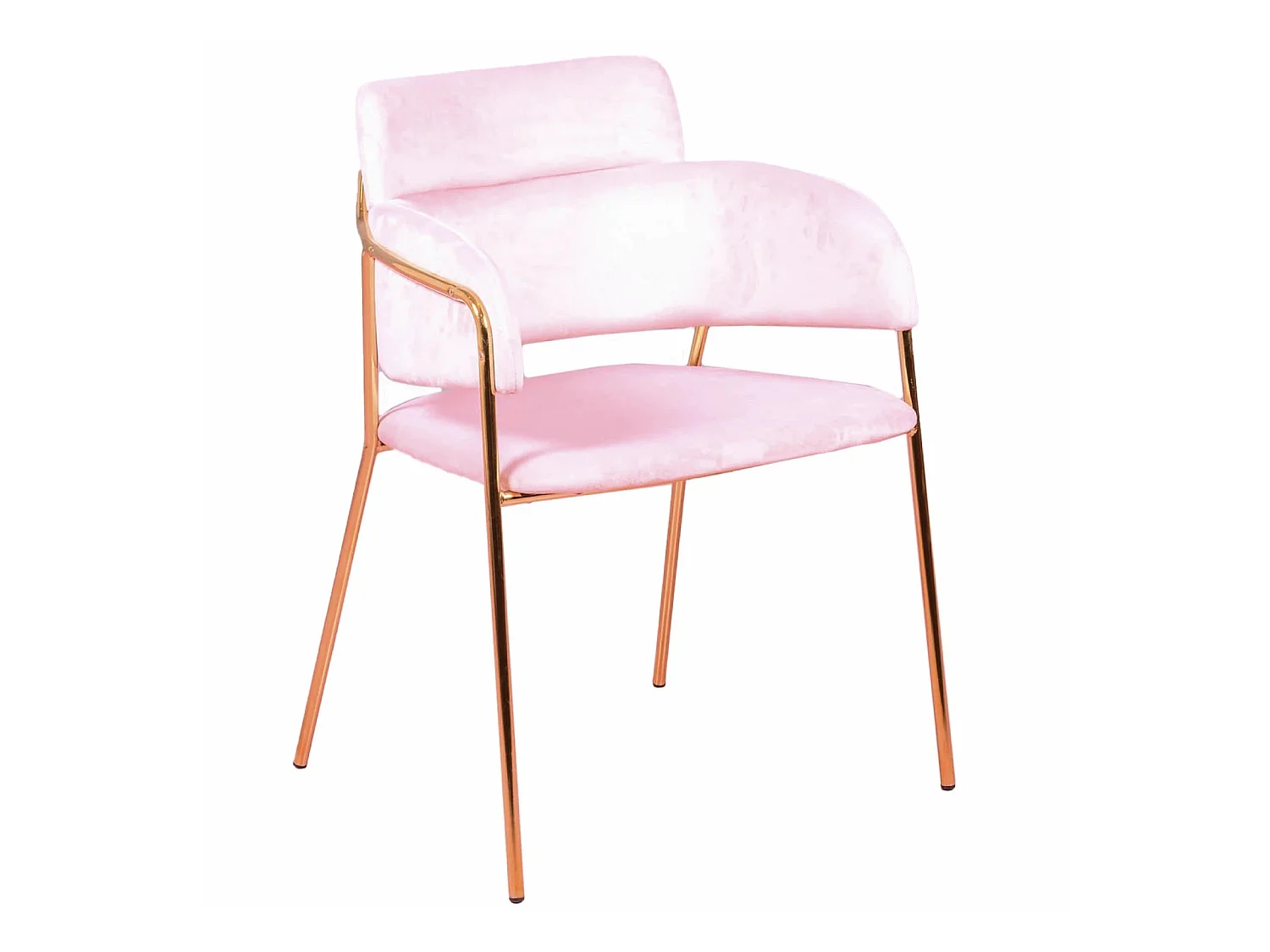 Chaise design recouverte de velours et pieds dorés - Cruiser - Rose